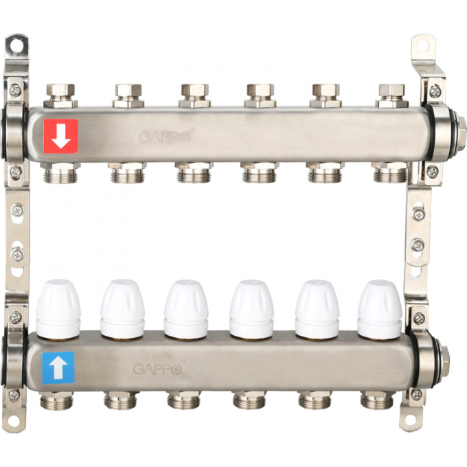 Коллектор регулируемый GAPPO G428,6 с запорными клапанами